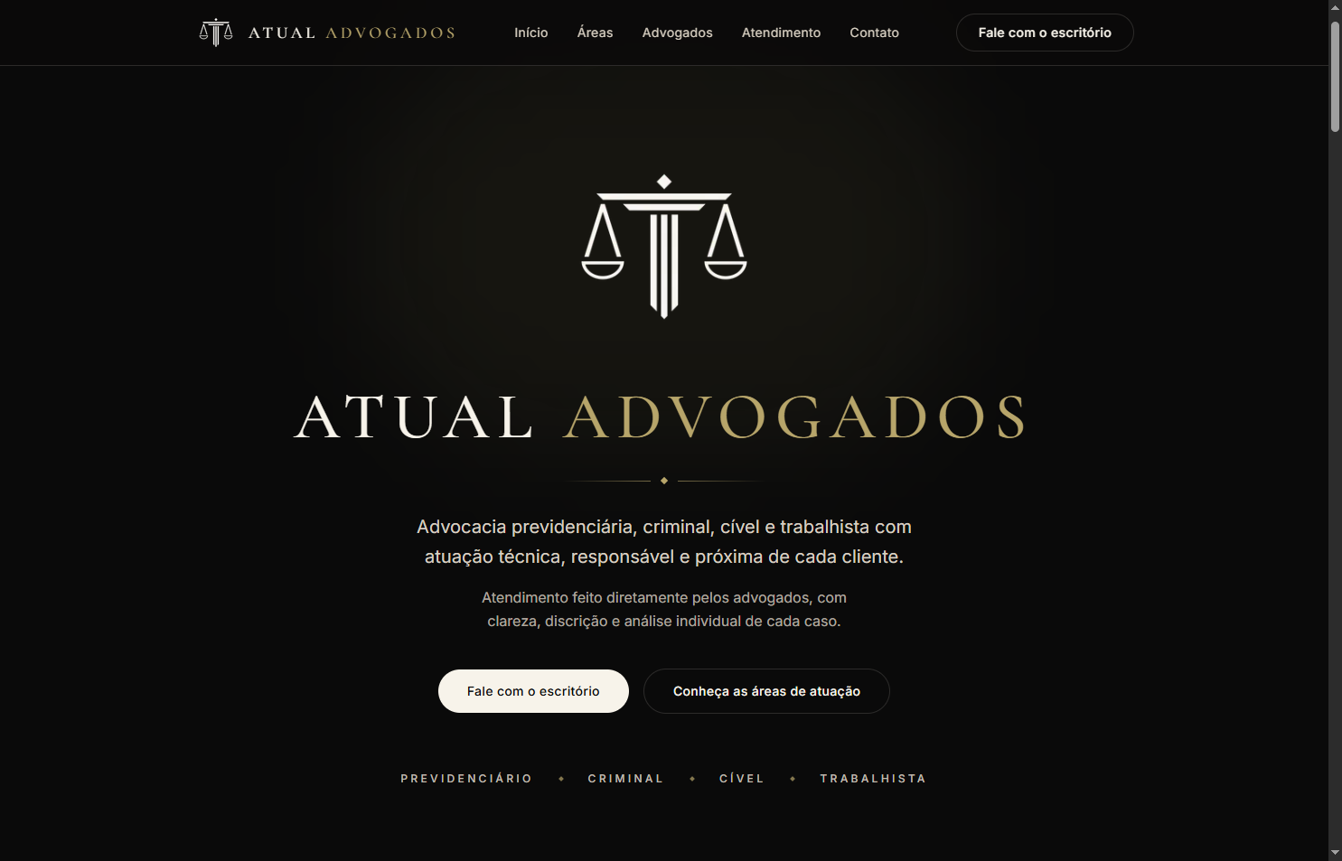 Interface de Atual Advogados